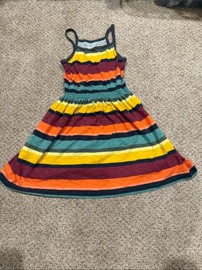 GAP Girls' Sleeveless Striped Dress in Yellow, Orange, Teal, Burgundy, Navy